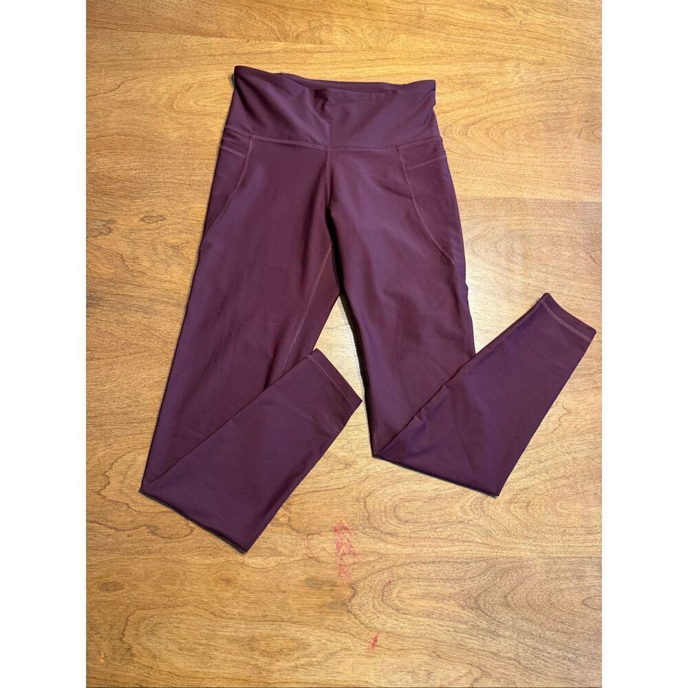 Old Navy Active Womens High Rise Go-Dry Pockets Elevate Leggings Burgundy Medium